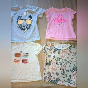 Bundle of 4 girls Tshirts all size 4T Just one You by Carter, Nike